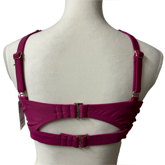 SHADE & SHORE plus size 14 built in underwire bra bikini top fuchsia/purple NWT - Picture 5 of 6